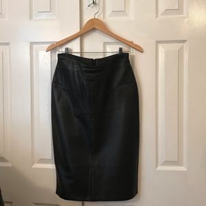 Vintage Black Leather Skirt